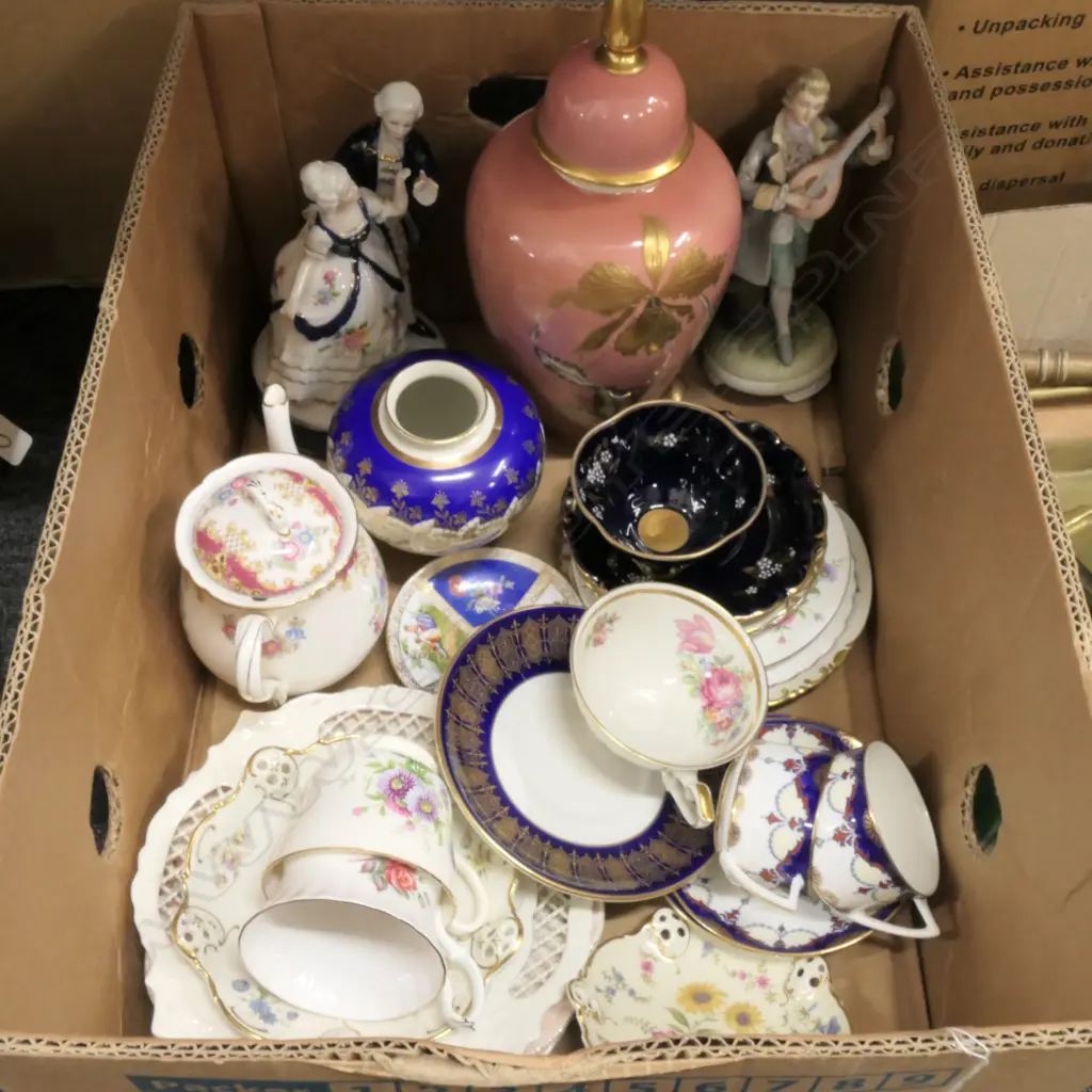 LARGE BOX OF MIXED CHINA, C.S.PLATE, ETC. Image 1++
