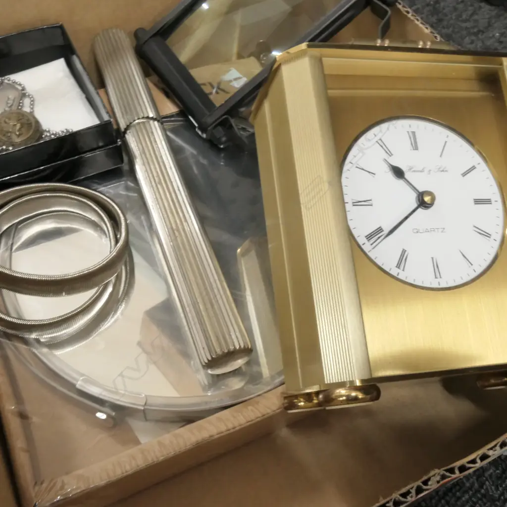 IKEA SHAVING MIRROR, OLD PENS, MAGNIFYING GLASS, HERMLE CLOCK & ODDS Image 1++