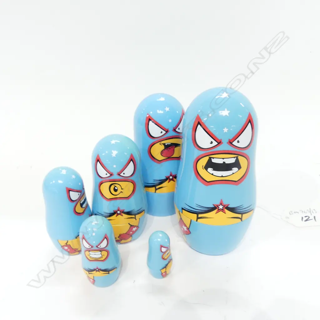 SET OF RUSSIAN LUCHE LIBRE DOLLS H 110 MM Image 1++