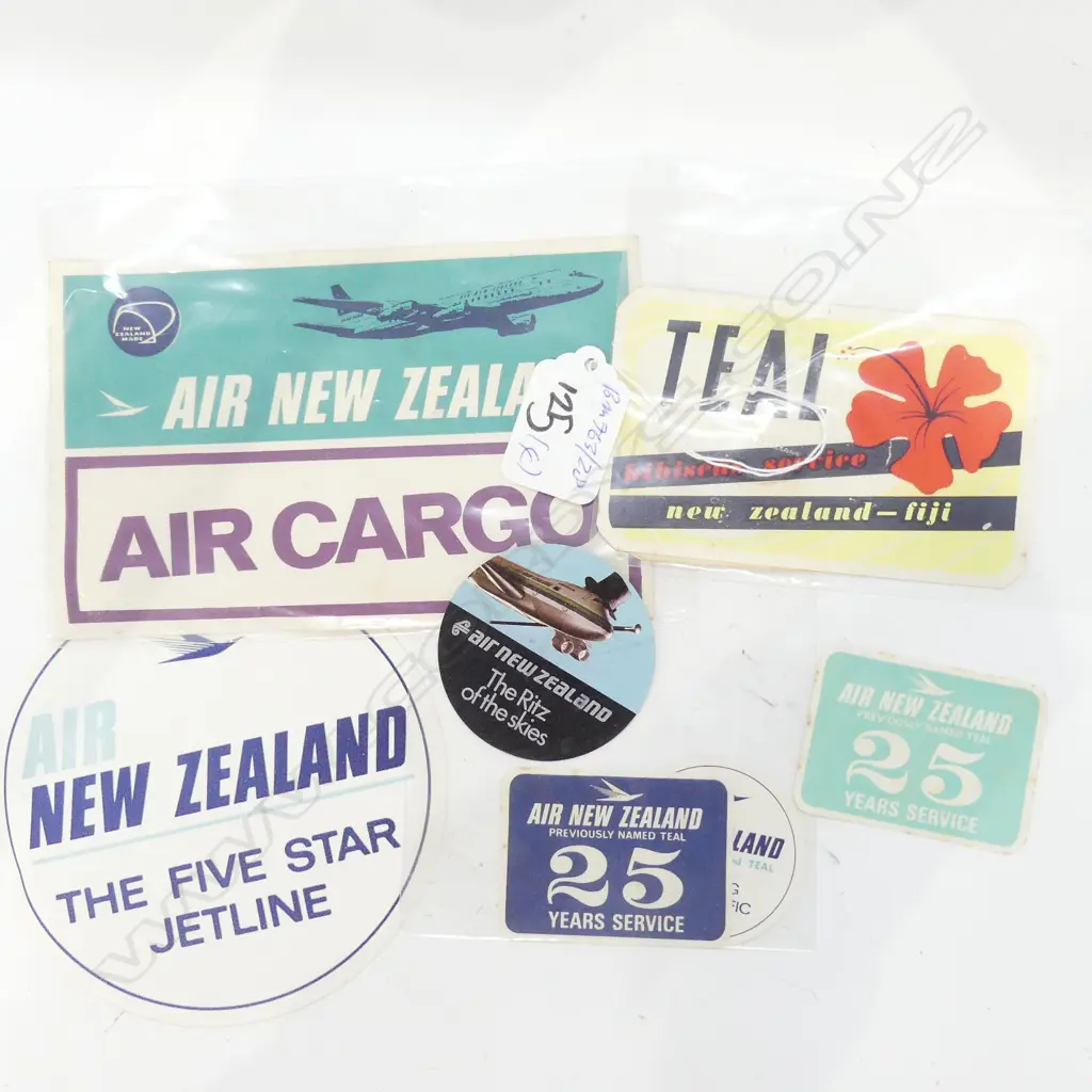 AIR NZ MODEL PLANE WITH TEAL AND AIR NZ AIR LUGGAGE LABELS Image 1++
