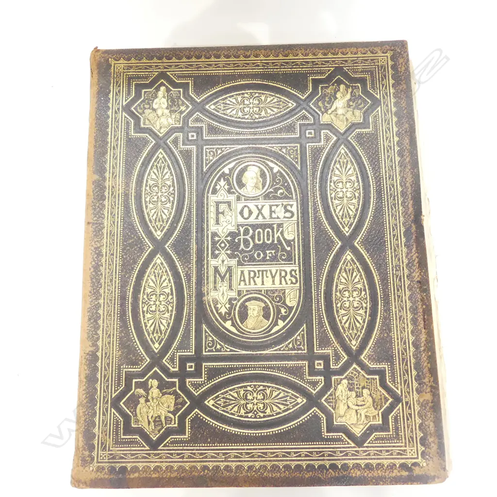19thC LEATHER BOUND BOOK 'FOXES BOOK OF MARTYRS' Image 1++