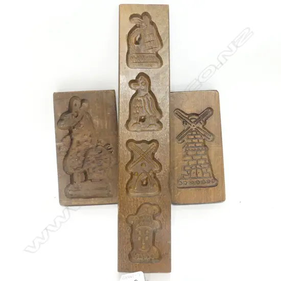 THREE DUTCH BISCUIT MOULDS