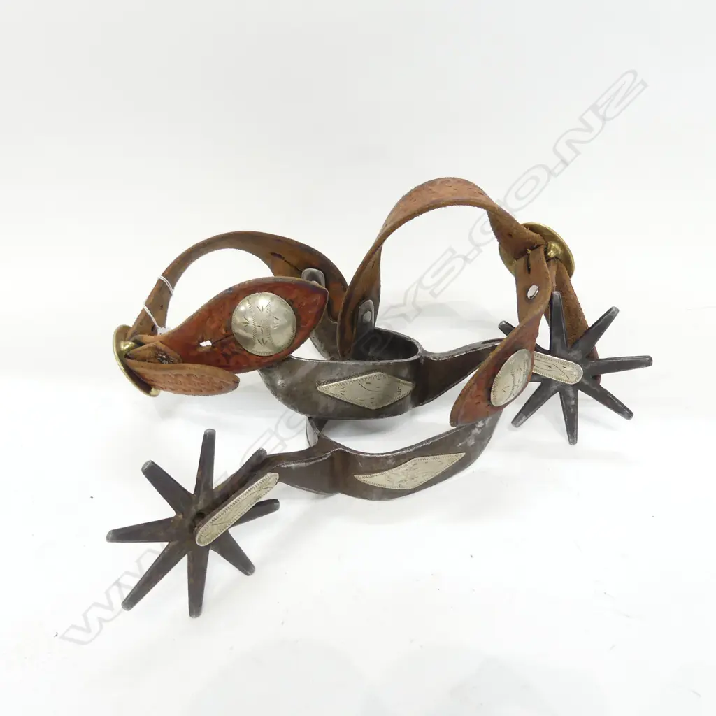 PAIR OF L.J CHURCH DOUBLE MOUNTED SPURS Image 1++