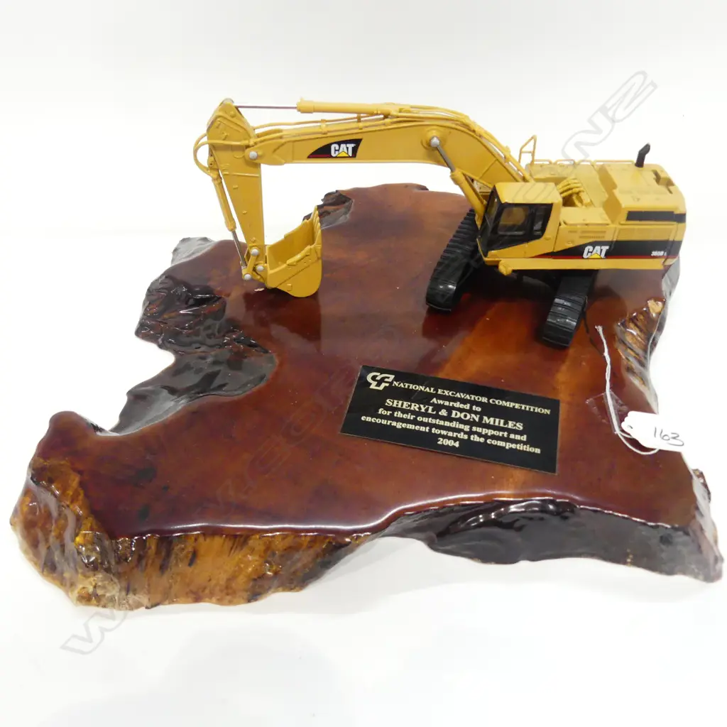 CAT EXCAVATOR MODEL ON SWAMP KAURI BASE TROPHY Image 1++
