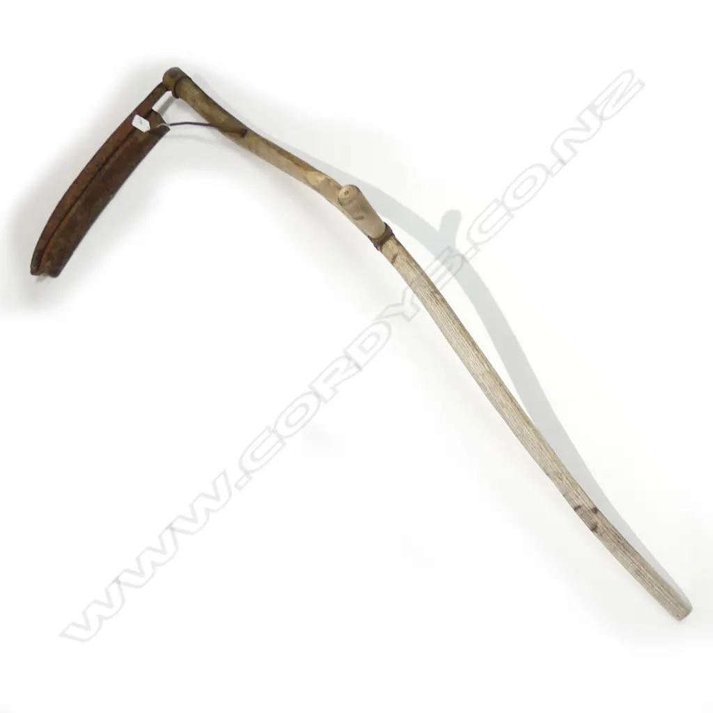 OLD WOODEN SCYTHE H. 1400MM Image 1++