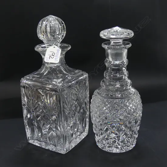 TWO CRYSTAL DECANTERS ONE WEBB CORBETT