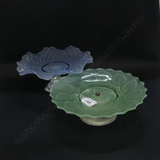 2 VINTAGE ART DECO COMPORTS 