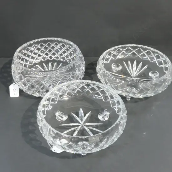 3 CRYSTAL BOWLS