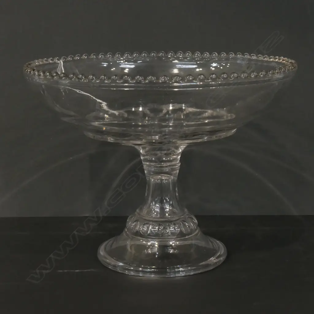 A GOOD VINTAGE PRESSED GLASS COMPORT Dia.265mm Image 1++