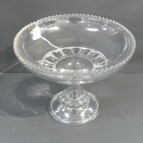 A GOOD VINTAGE PRESSED GLASS COMPORT Dia.265mm