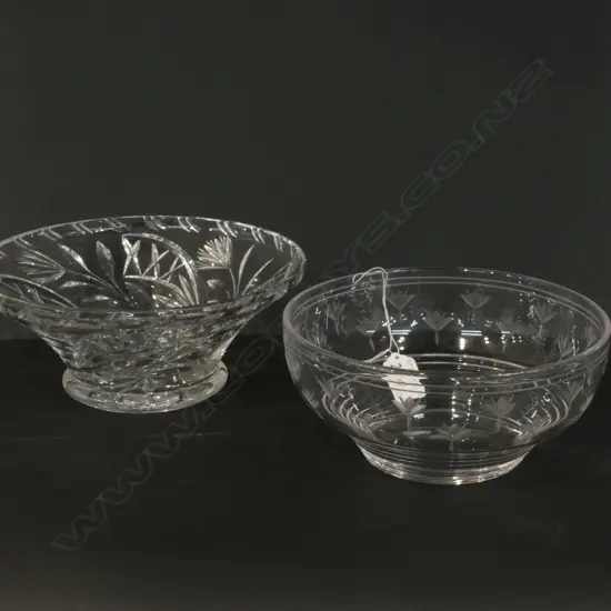 TWO QUALITY CRYSTAL BOWLS / STUART ETC 240MM DIA