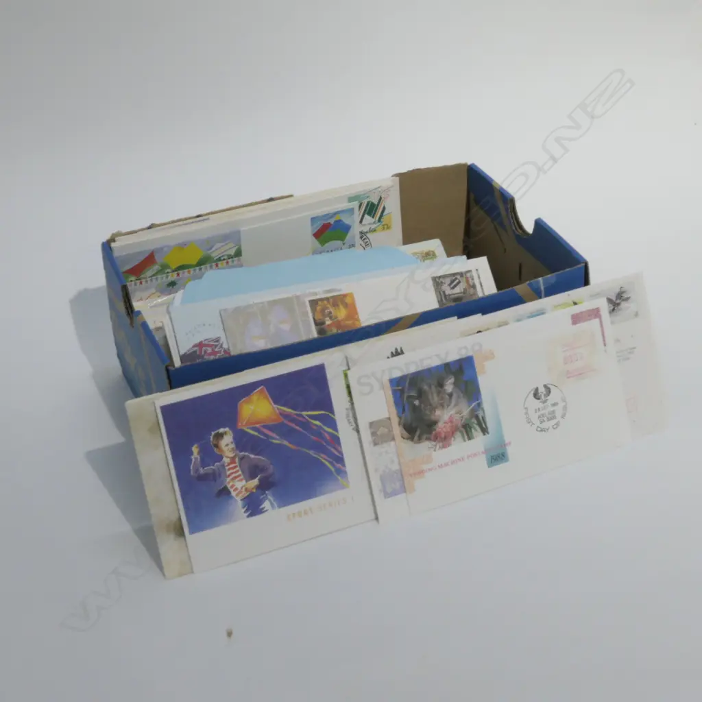 BOX OF AUSTRALIAN FDC (FIRST DAY COVERS) 1980's Image 1++