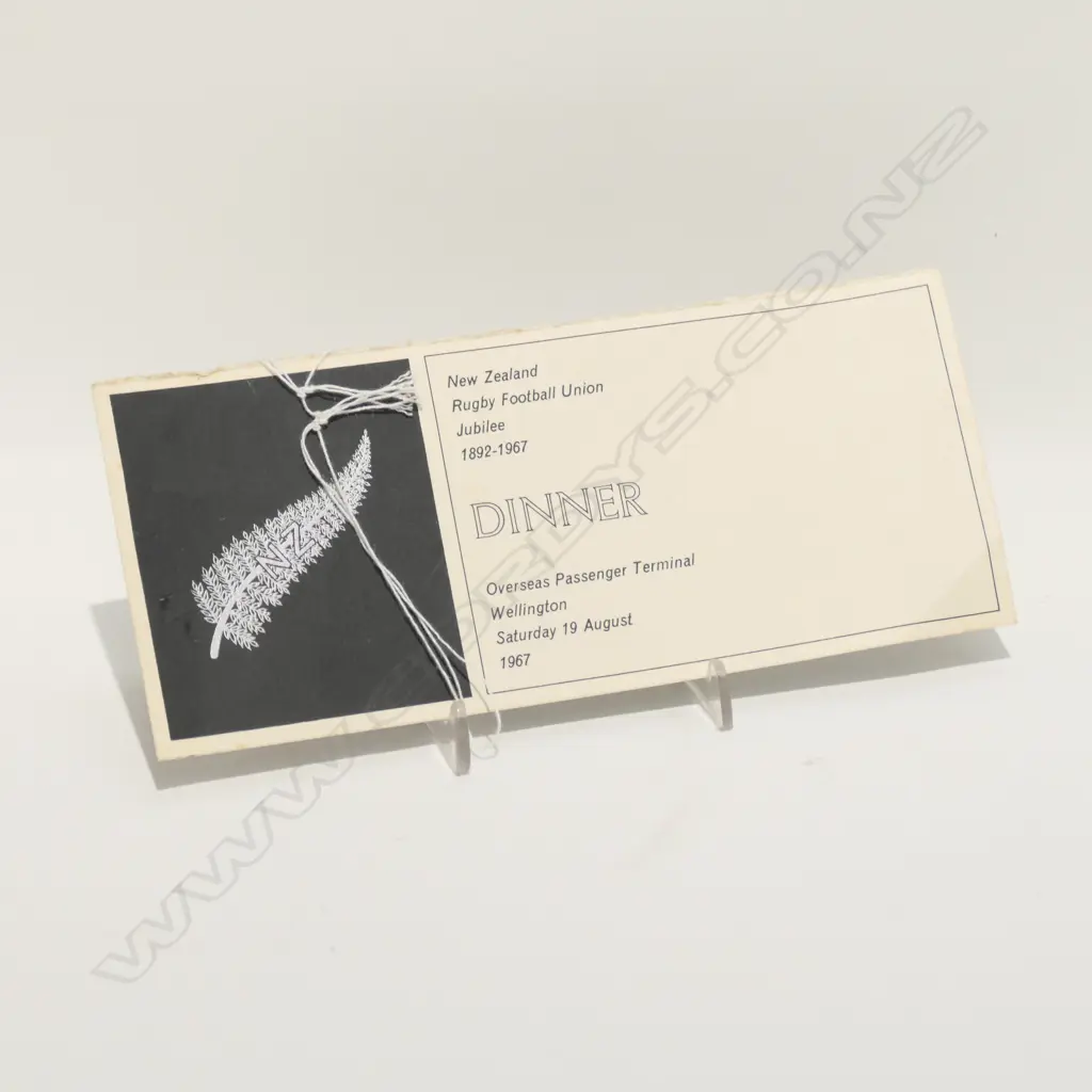 NZ RUGBY UNION JUBILEE DINNER INVITATION  Image 1++