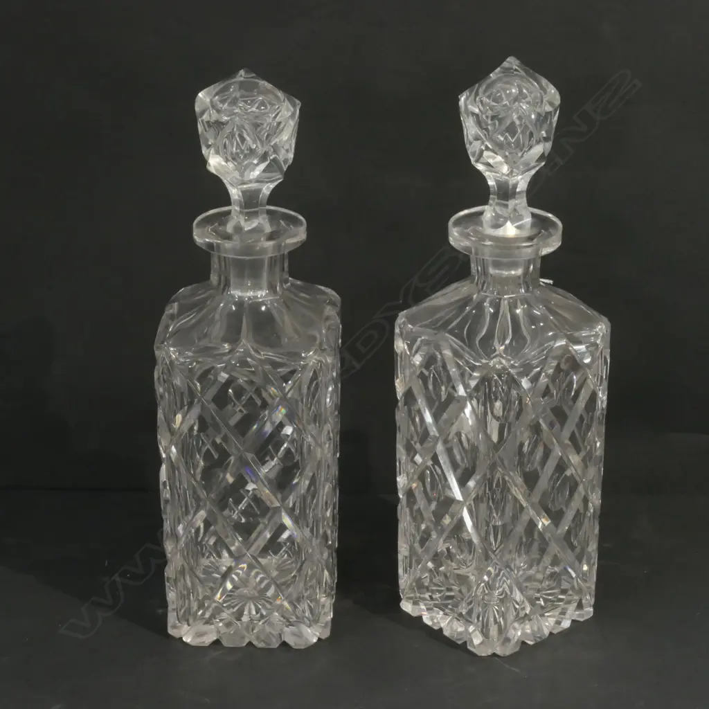 PR OF CUT CRYSTAL DECANTERS H 310 MM Image 1++