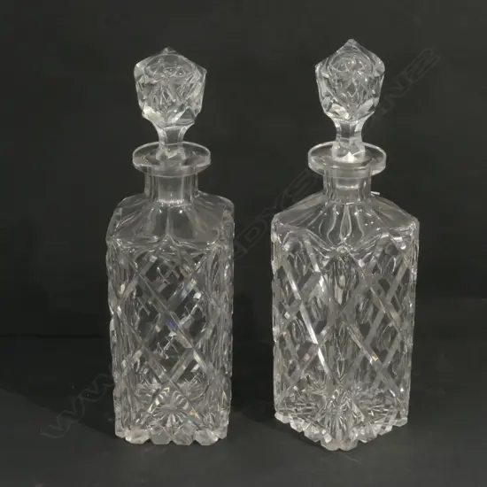 PR OF CUT CRYSTAL DECANTERS H 310 MM