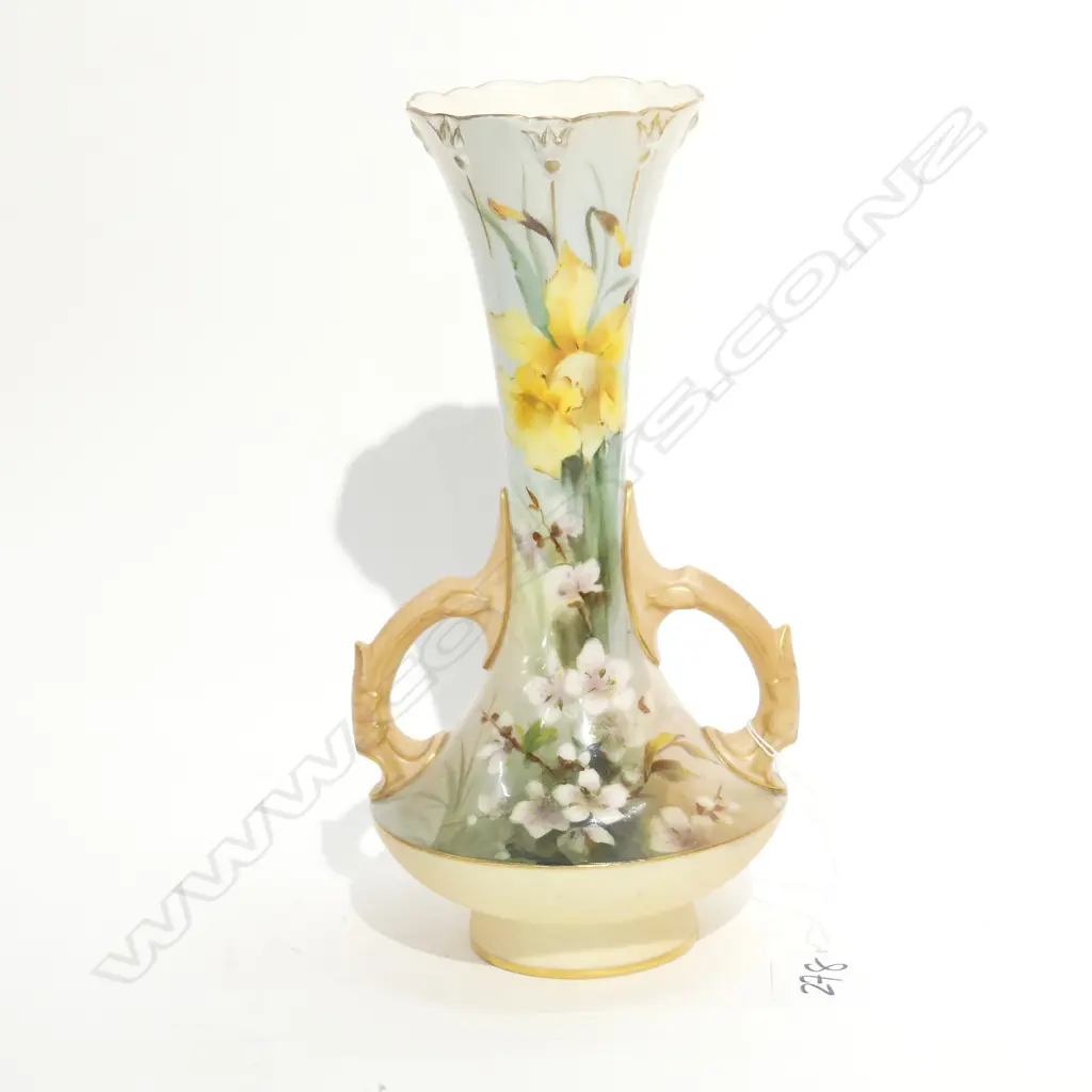 (17480) EARLY 20thC R/WORCESTER VASE H/PAINTED  Image 1++