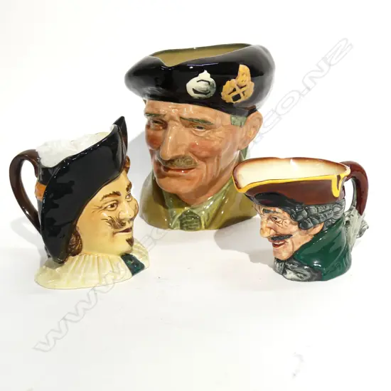 2 ROYAL DOULTON TOBY JUGS + 1 CARLTON WARE