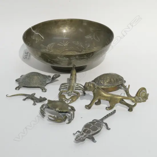BRASS BOWL AND BRASS CONTENTS