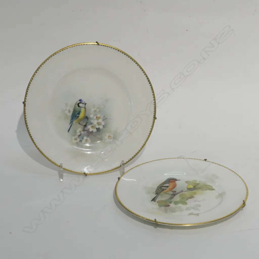PR R/WORCESTER PAINTED BIRD PLATES BY POWELL Image 1++