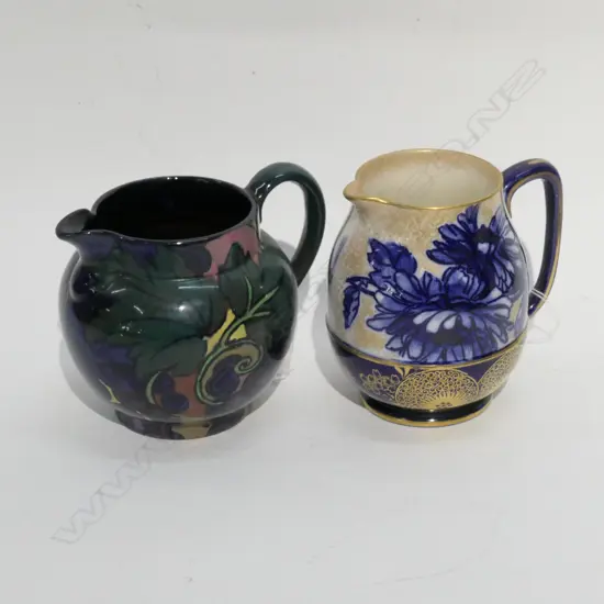 DOULTON IRIS MILK JUG & STANLEY WARE 'JACOBEAN' MILK JUG. H.115mm