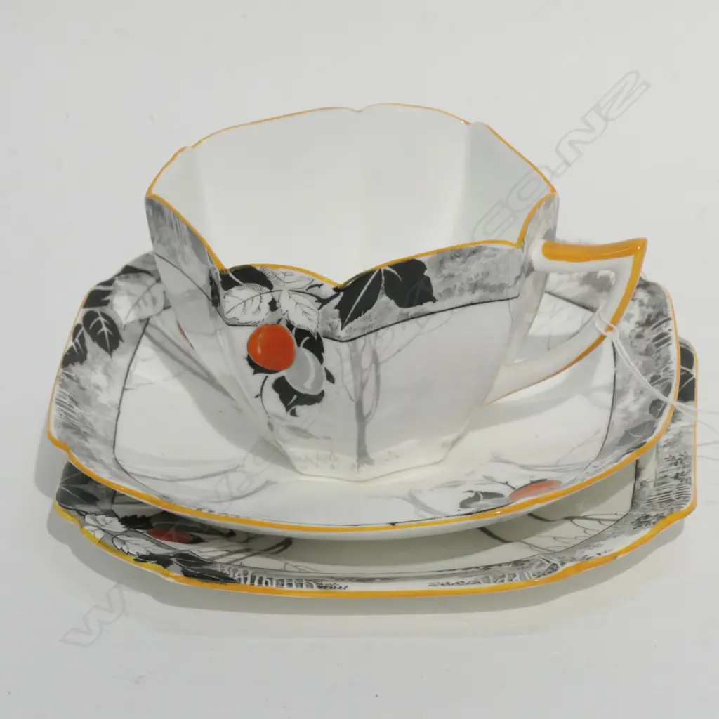 SHELLEY CUP SAUCER PLATE ART DECO Image 1++