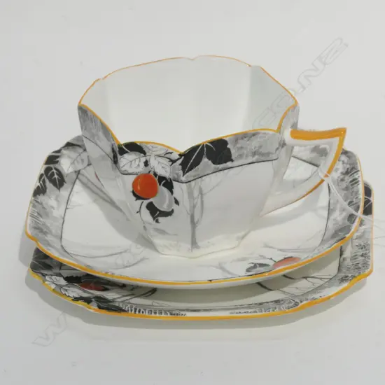 SHELLEY CUP SAUCER PLATE ART DECO