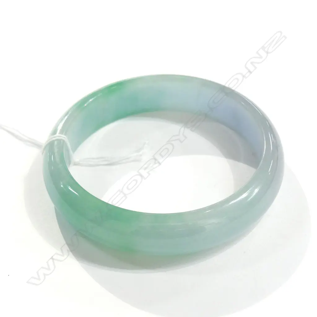 CHINESE PALE GREEN JADE BANGLE BRIGHT GREEN INCLUSIONS Image 1++