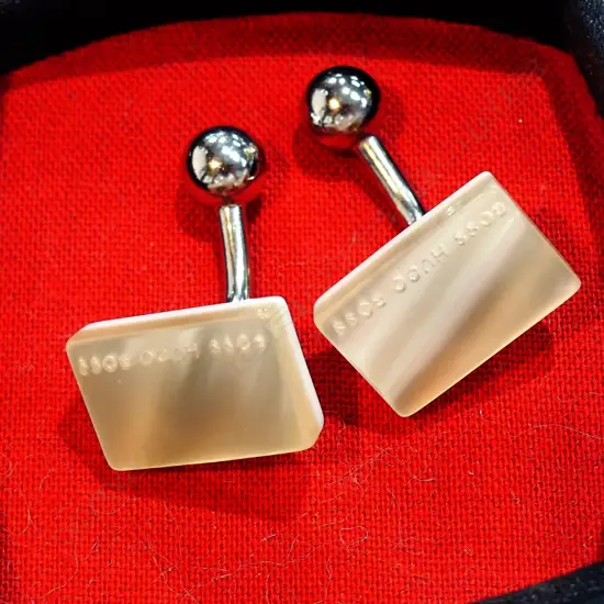 HUGO BOSS MOTHER OF PEARL CUFF LINKS