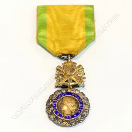 FRENCH "MEDAILLE MILITAIRE" / Republic Francaise 1870 GILT BRONZE MEDAL