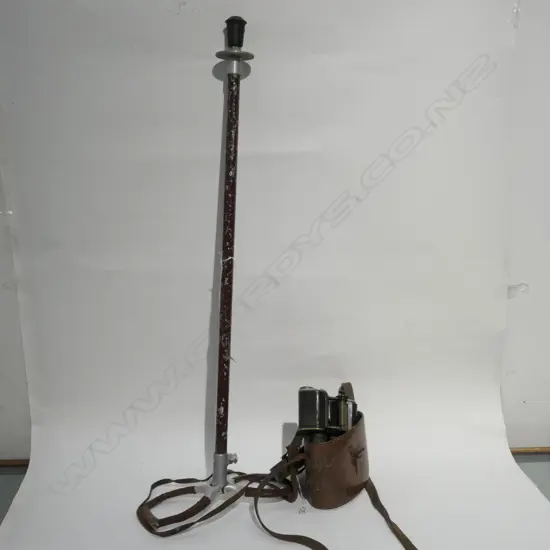 CARL ZEISS BINOCULARS IN NZ MARKED CASE & SHOOTING STICK