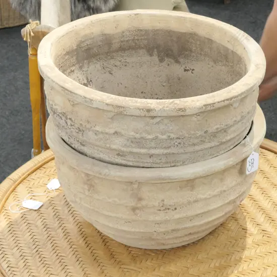 PR ANTIQUE FRENCH STYLE SWAG PLANTERS