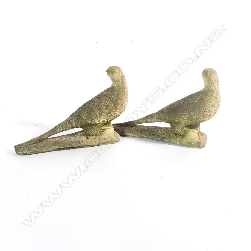 2 CLASSICAL CHURCH STONE PHEASANTS Image 1++