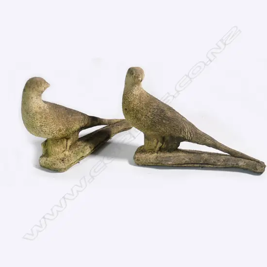 2 CLASSICAL CHURCH STONE PHEASANTS