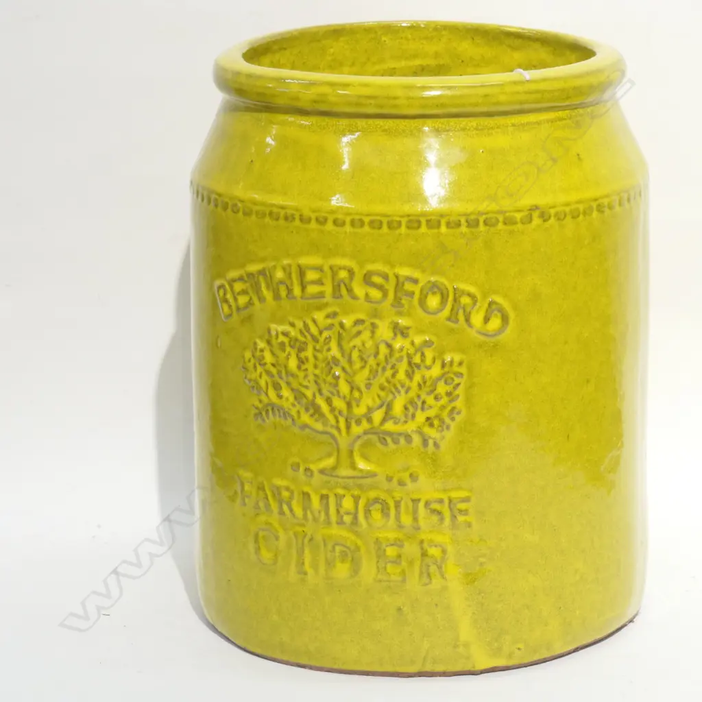 YELLOW GLAZE 'FARMHOUSE CIDER' JAR PLANTER H.330MM Image 1++