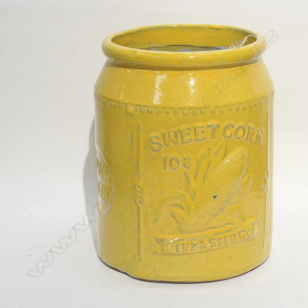 YELLOW GLAZE 'SWEET CORN' JAR PLANTER H.330MM Image 1++