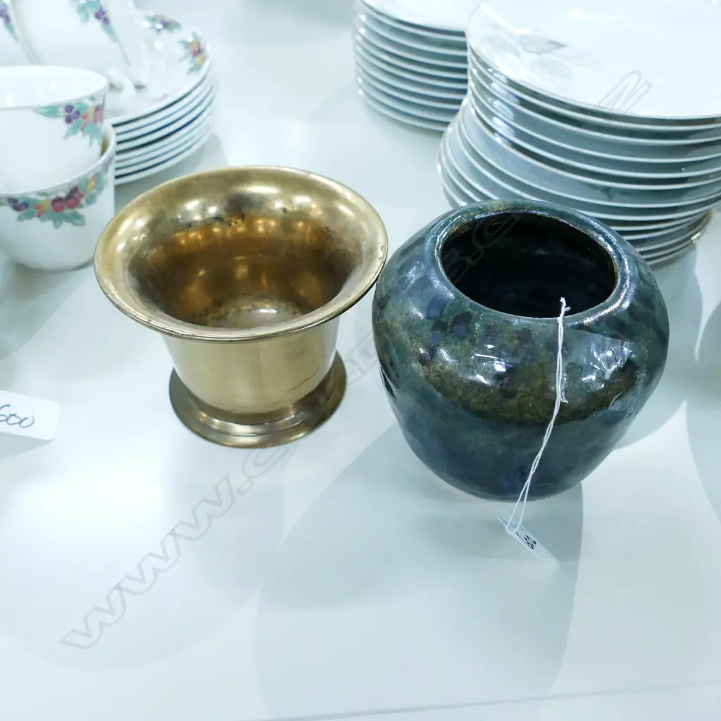 ANTIQUE MORTAR (NO PESTLE) AND A POT Image 1++