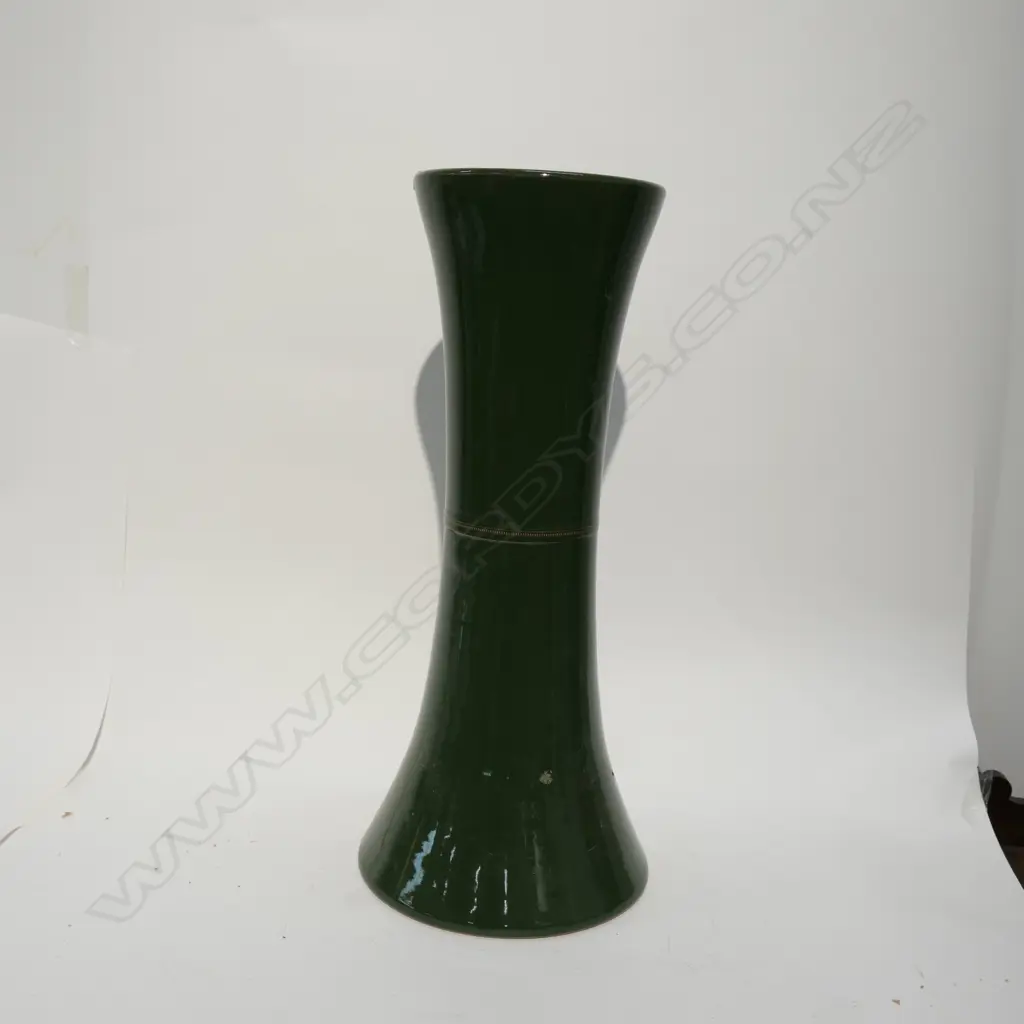 LARGE WAISTED GREEN GLAZE VASE H. 520MM Image 1++