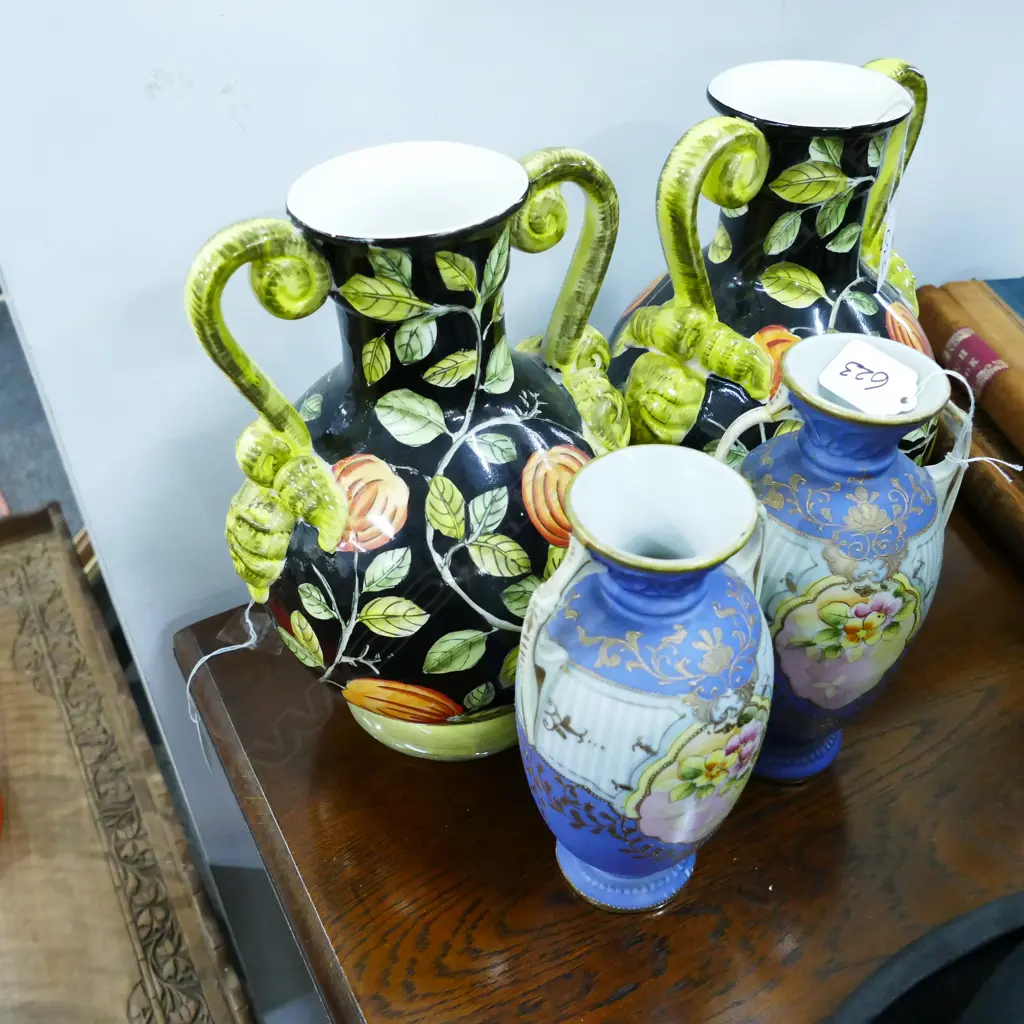 2 PR'S VASES; NORITAKE & POMEGRANATE Image 1++