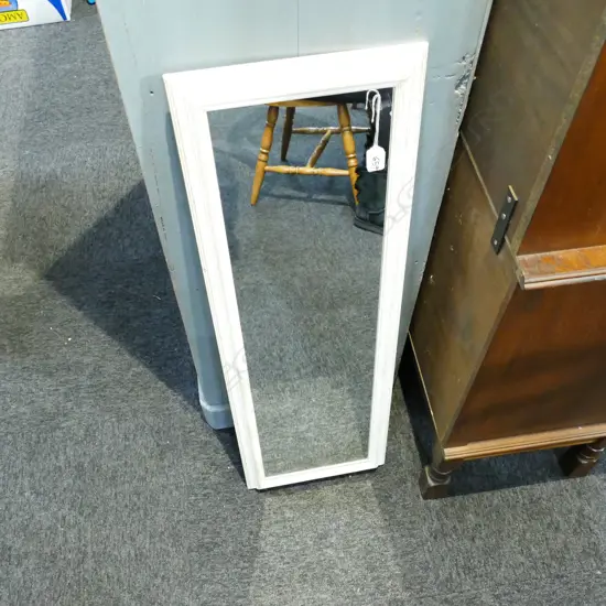 WHITE DISTRESSED PAINTED PINE MIRROR