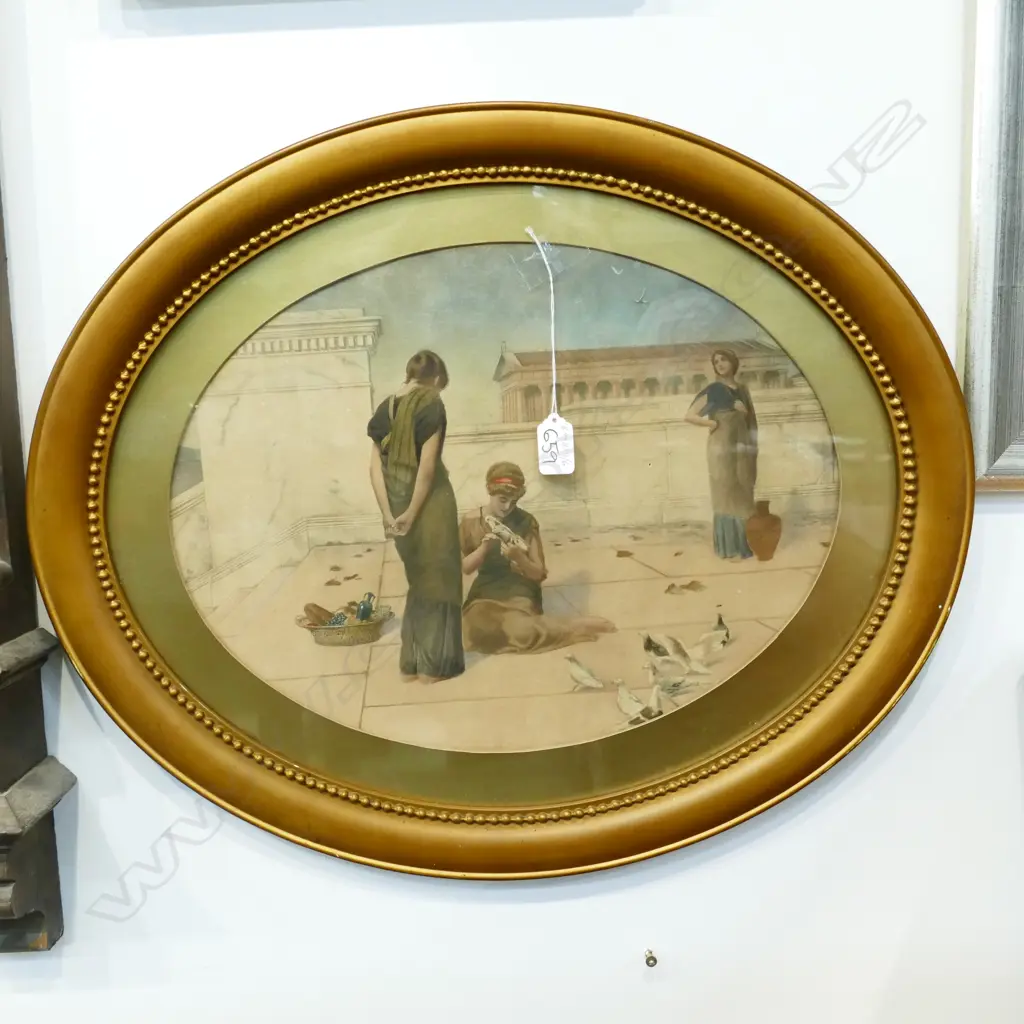 OVAL FRAMED COLOUR LITHO L 580 MM Image 1++