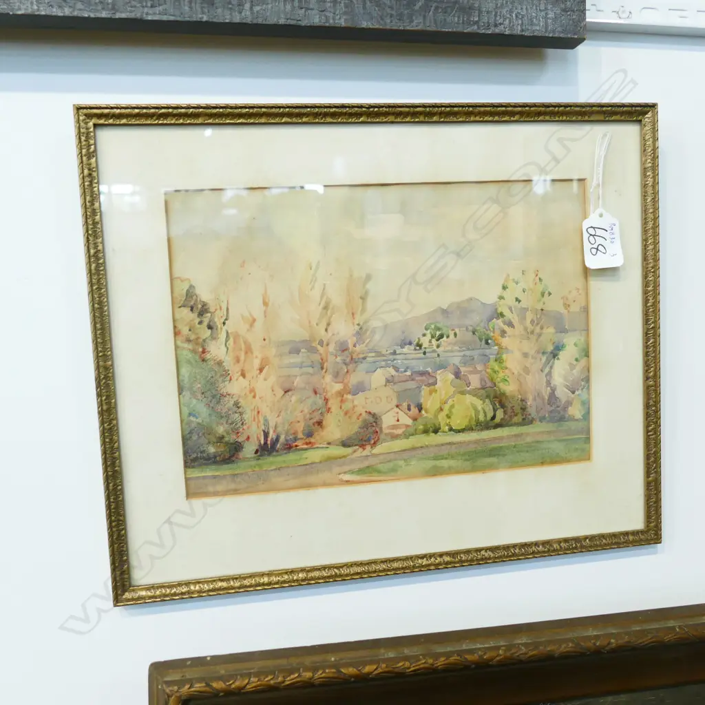 SMALL W/C RANGITOTO FROM PARNELL (SIGNED INDISTINCTLY) 175 x 250mm Image 1++