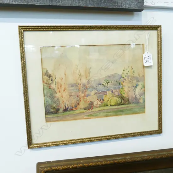 SMALL W/C RANGITOTO FROM PARNELL (SIGNED INDISTINCTLY) 175 x 250mm