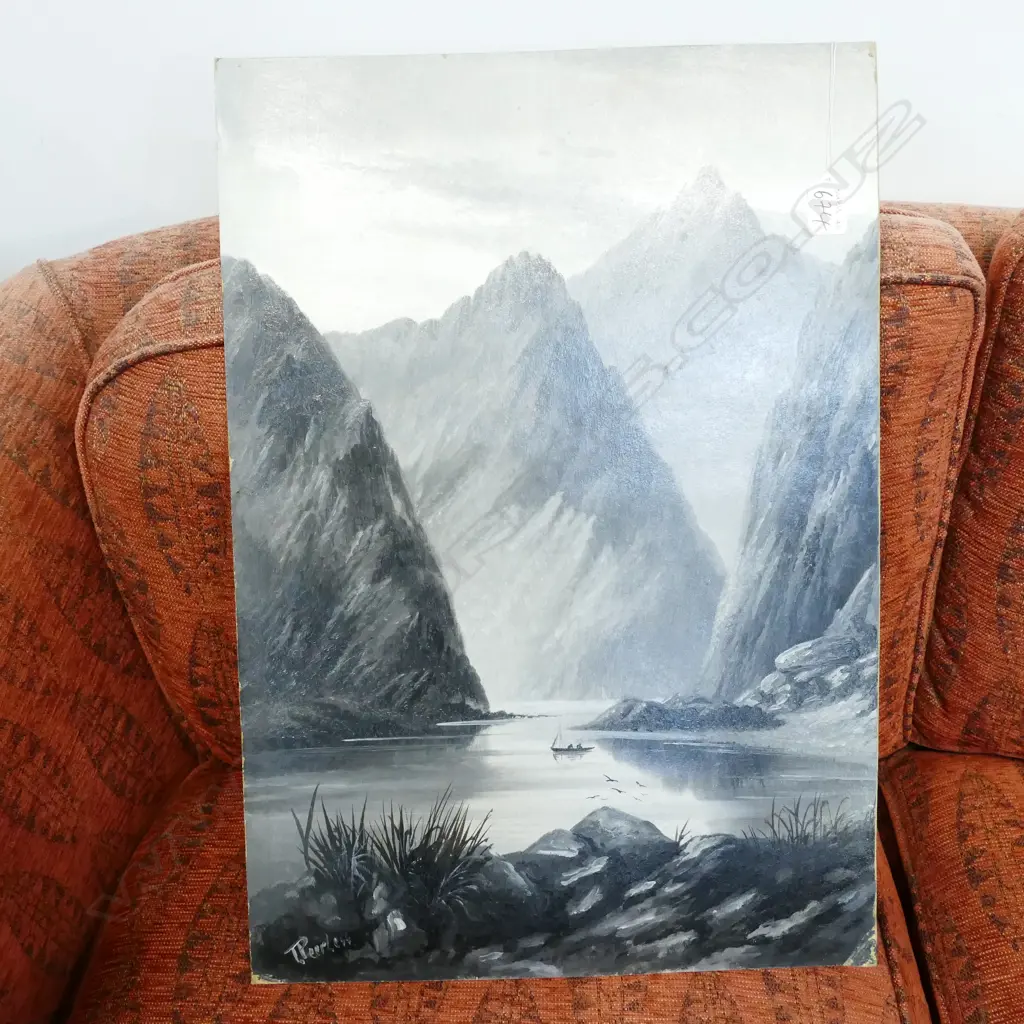 THOMAS PEERLESS LATE 19TH C. COLONIAL MONOCHROME OIL UNFRAMED H. 575 X W. 400 Image 1++