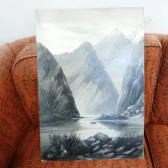 THOMAS PEERLESS LATE 19TH C. COLONIAL MONOCHROME OIL UNFRAMED H. 575 X W. 400