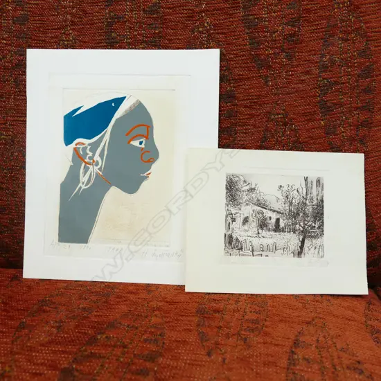 HENRYK SZYDLOWSKI LANDSCAPE ETCHING AND ANOTHER PORTRAIT. BOTH SGD DATED AND EDITIONED - 1980. UNFRAMED