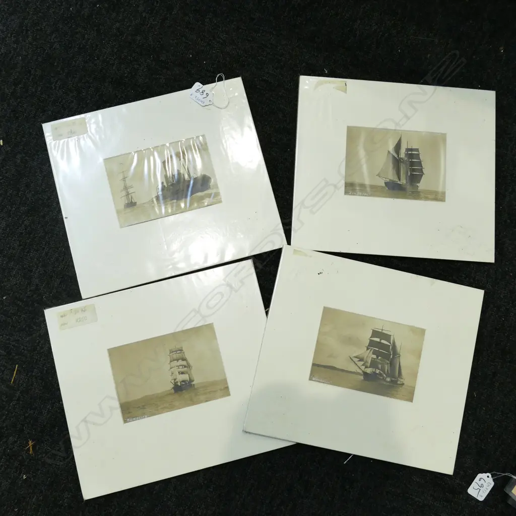 4 LATE 19th -EARLY 20thC PHOTOGRAPHS SAILING SHIPS NZ Image 1++