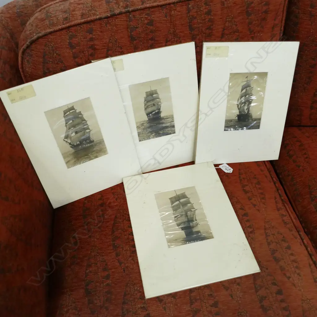 4 LATE 19th -EARLY 20thC PHOTOGRAPHS SAILING SHIPS NZ Image 1++