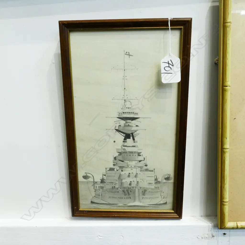 FINE PENCIL DRAWING THE BISMARK ? Image 1++