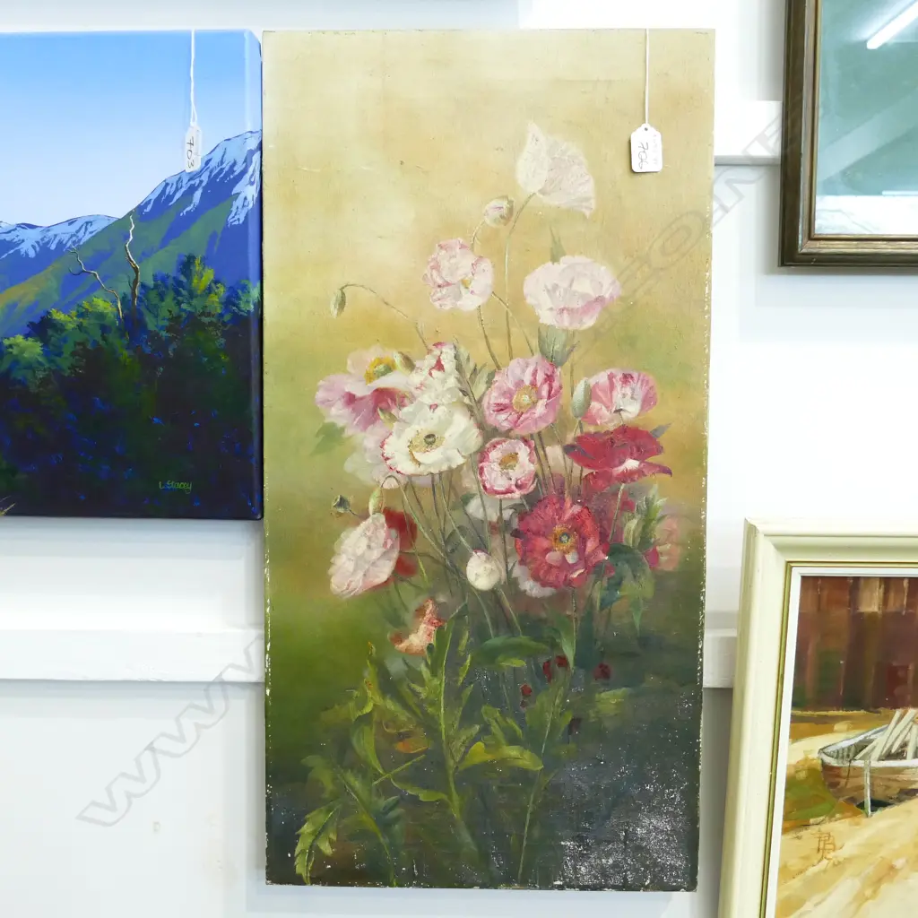 A/U FLORAL STILL LIFE - OIL ON CANVAS H. 690 W. 355MM Image 1++