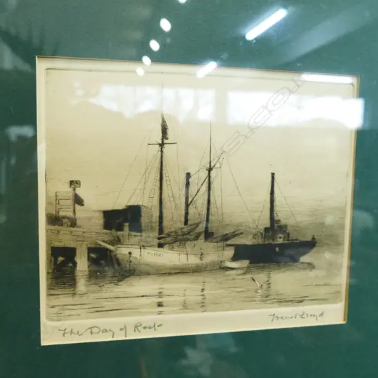 TREVOR LLOYD 'THE DAY OF REST' FIRST PROOF DRYPOINT ETCHING H. 150 X W. 200MM